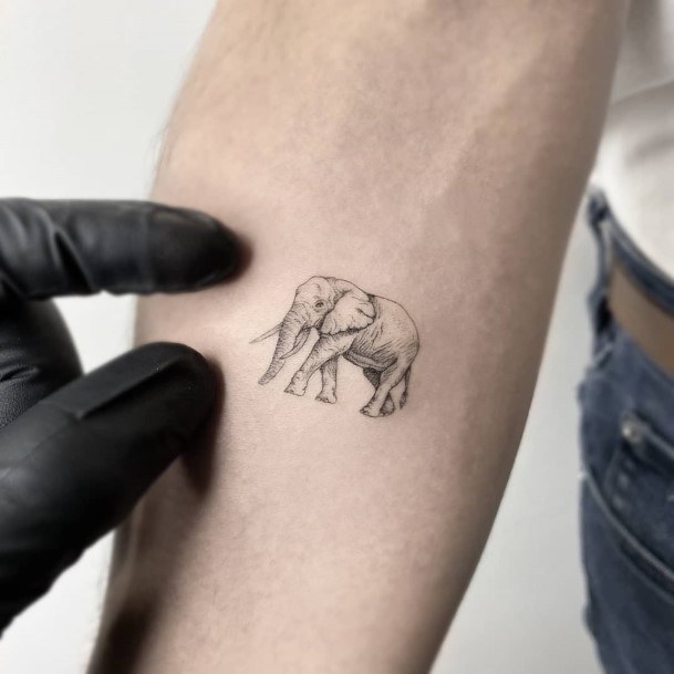 Womens Arms Small Elephant Tattoo