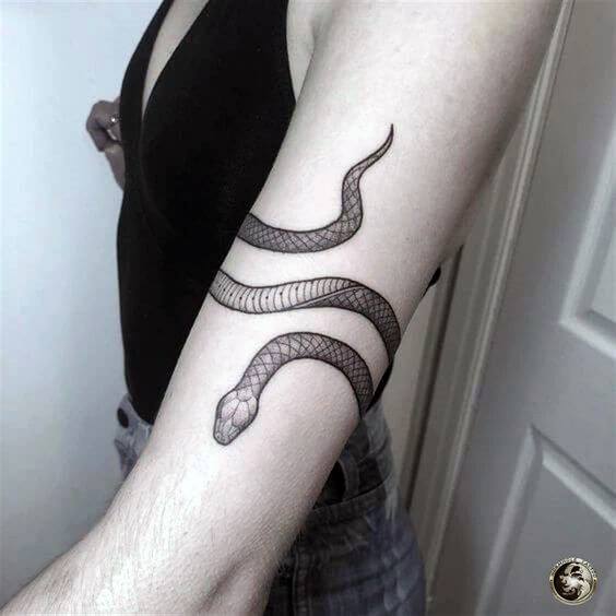Womens Arms Snake Tattoo Art