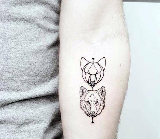 Womens Arms Wolf Tattoo