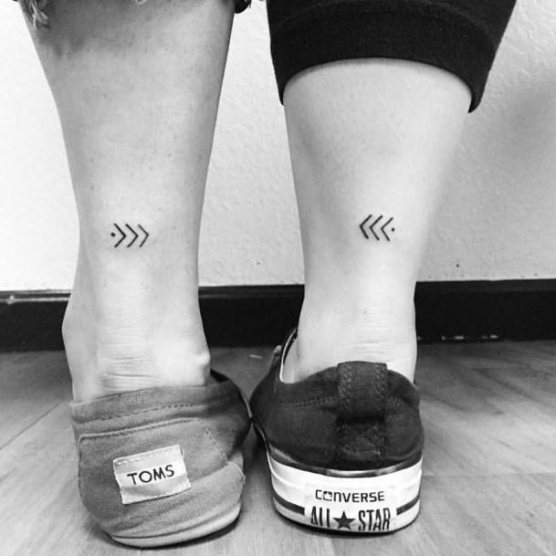 Womens Arrow Direction Tattoo Best Friends Ankle