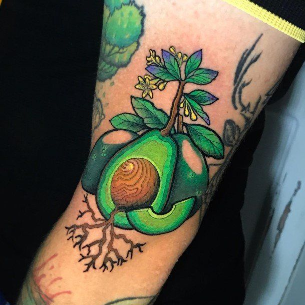 Womens Avocado Girly Tattoo Designs