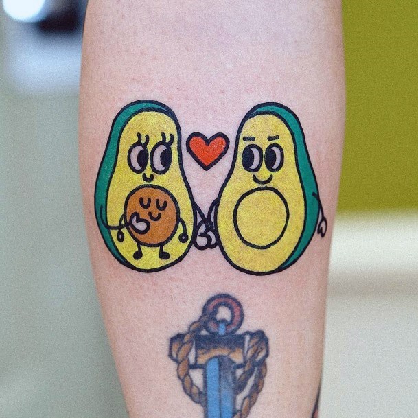 Womens Avocado Love Tattoo