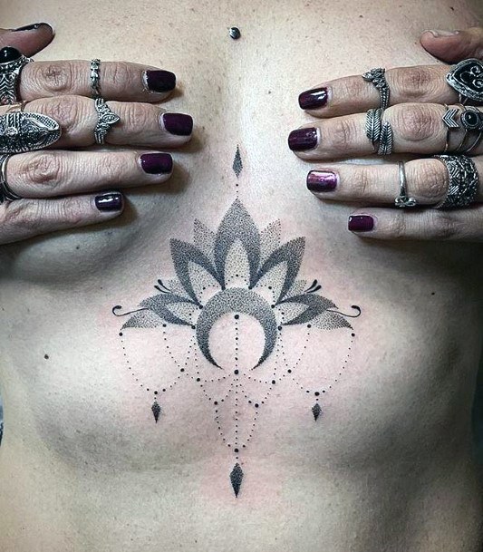 Womens Awesome Underboob Tattoo