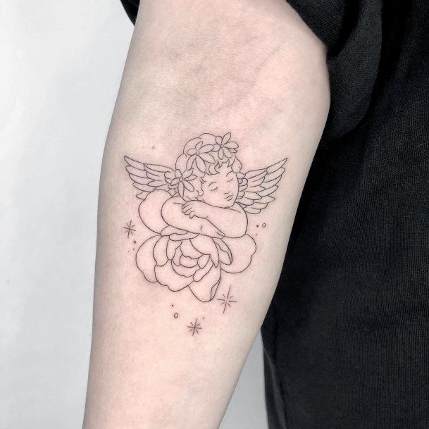 Womens Baby Angel Tattoo Design Ideas