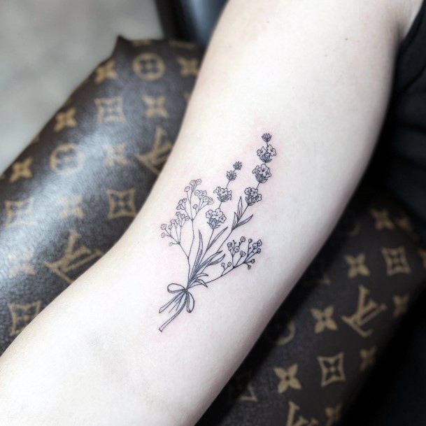 Womens Babys Breath Tattoo Design Ideas