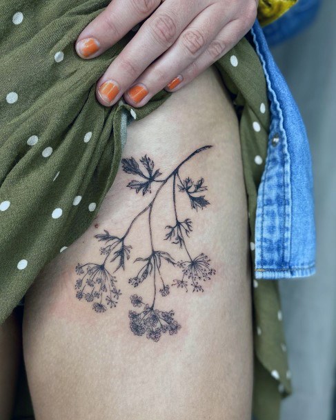 Womens Babys Breath Tattoo Ideas