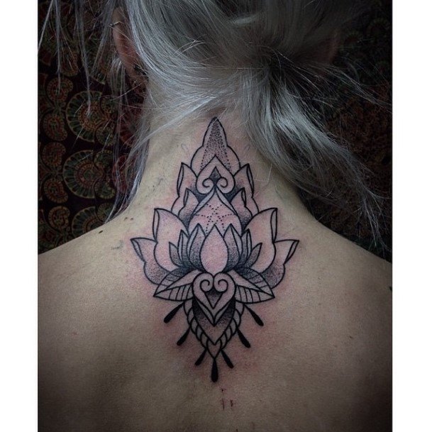 Womens Back Black Tattoo