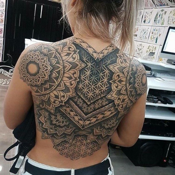 Womens Back Brilliant Tattoo