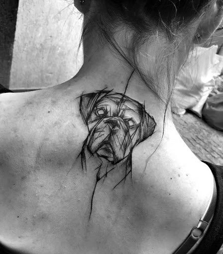 Womens Back Dog Tattoo