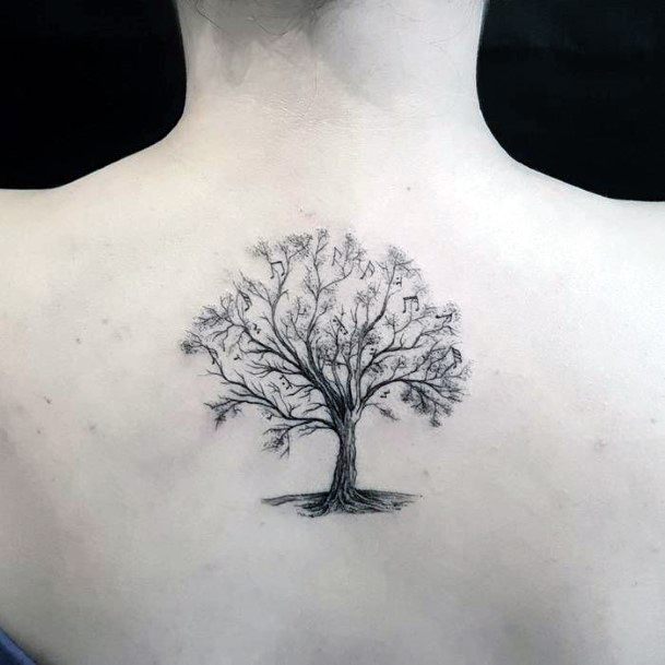 Womens Back Tree Tattoo