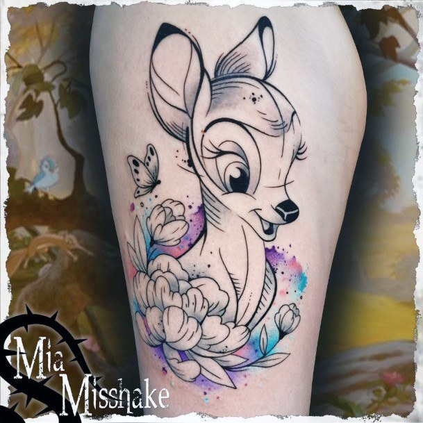 Womens Bambi Super Tattoo Designs