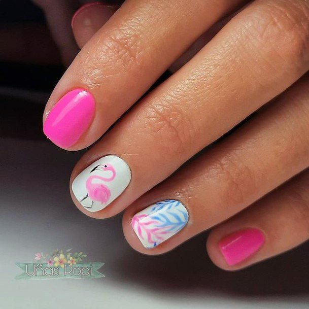 Womens Beautiful Flamingo Nails