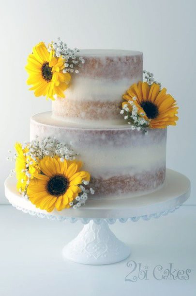 Womens Beautiful Sunflower Wedding Cake