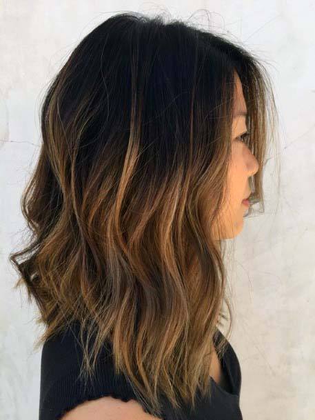 Womens Beautiful Trendy Ombre Lob Dark Roots