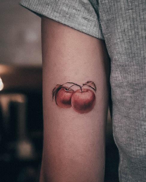 Womens Beauty Body Art Apple Tattoo