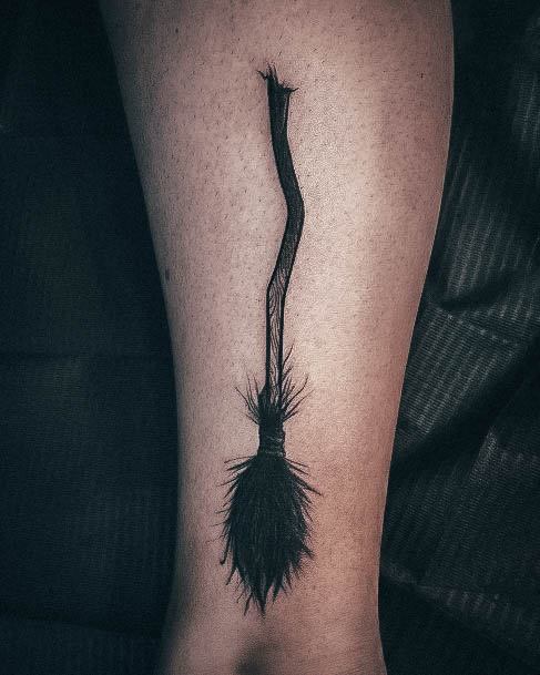 Womens Beauty Body Art Broom Tattoo