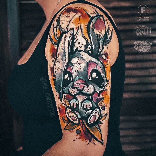 Womens Beauty Body Art Bunny Rabbit Tattoo