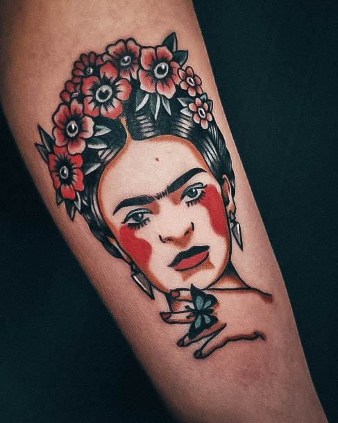 Womens Beauty Body Art Frida Tattoo