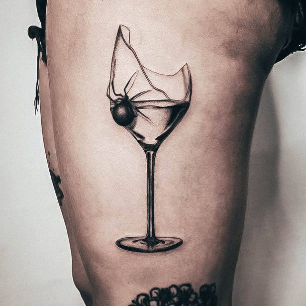 Womens Beauty Body Art Wine Tattoo