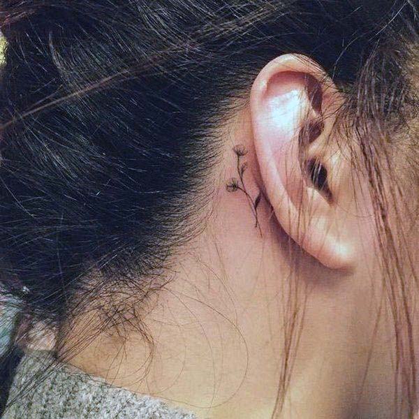 Womens Behind The Ear Tattoo