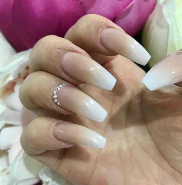 Womens Beige Ombre Nail Ideas