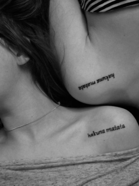 Womens Best Friend Shoulder Tattoo Hakuna Matata