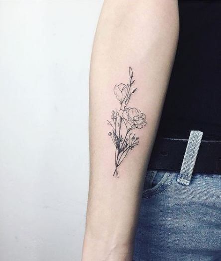 simple flower forearm tattoos