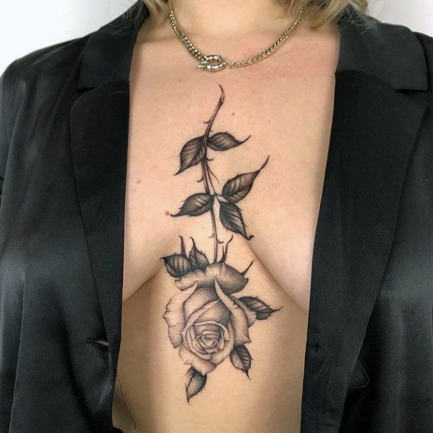 Womens Black Ink Tattoo Design Ideas