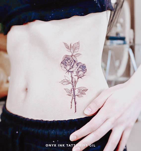 Womens Black Rose Girly Tattoo Designs