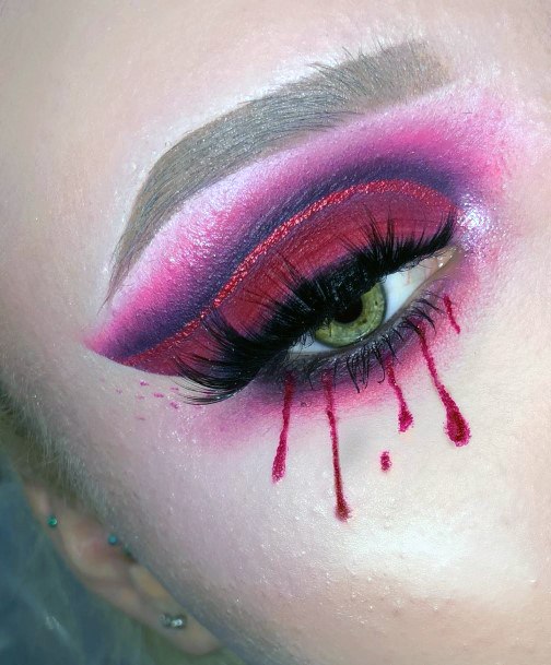 Womens Blood Drops Halloween Eyeshadow Effect