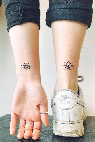 Womens Blossoming Lotus Tattoo Best Friends