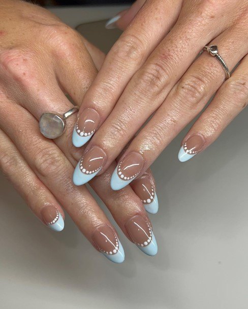 Womens Blue French Tip Nail Design Ideas