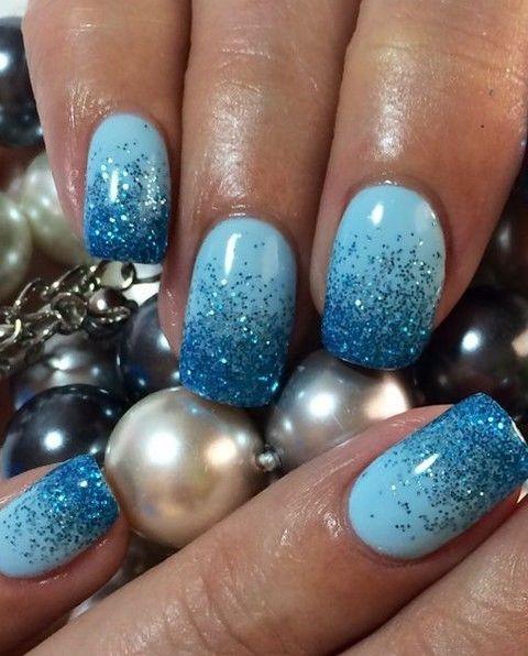 Womens Blue Glitter Good Looking Nails