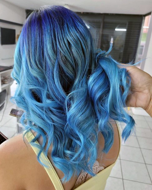 Womens Blue Good Looking Hairstyless