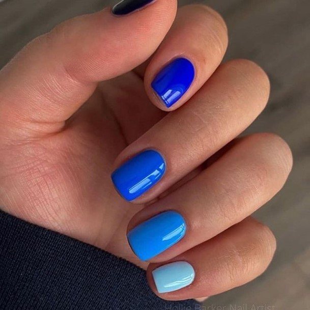 Womens Blue Hues Shades Ideas Nail Designs