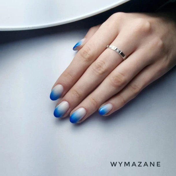 Womens Blue Ombre Nail Design Ideas