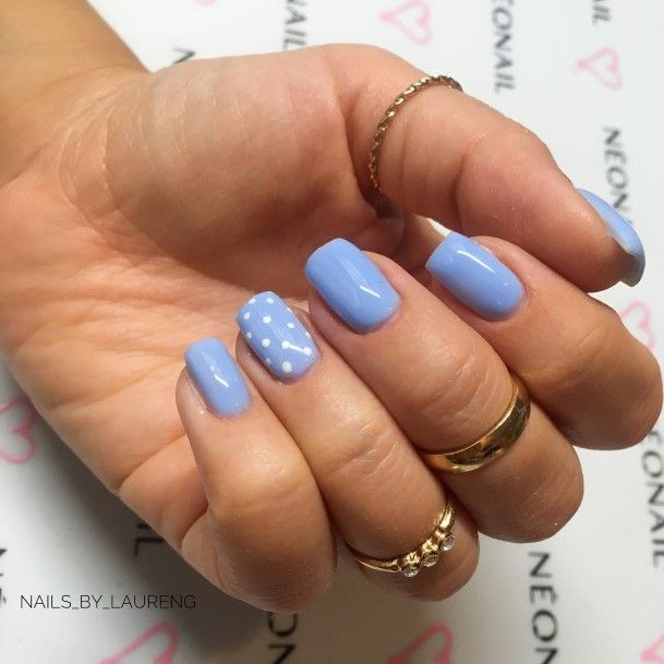 Womens Blue Short Good Looking Nails