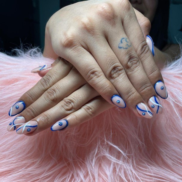 Womens Blue Short Nail Ideas