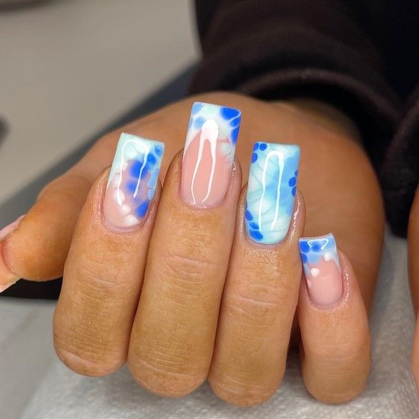 Womens Blue Summer Girly Nail Designs