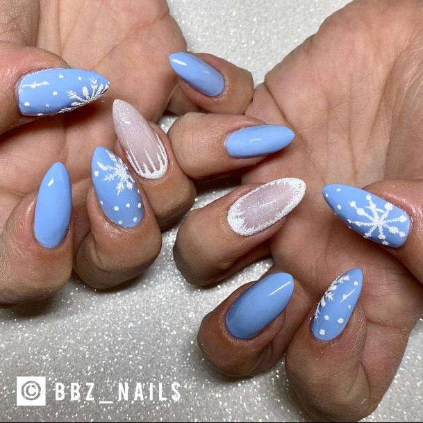Womens Blue Winter Good Looking Nails