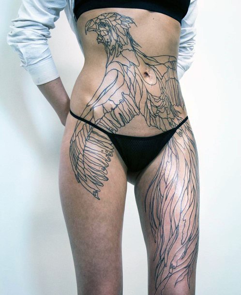 Womens Body Bird Tattoo