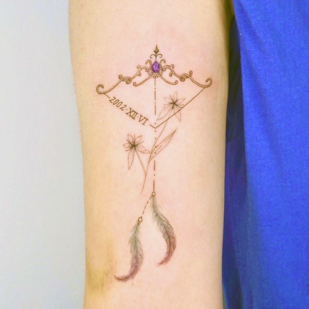 Womens Bow And Arrow Super Tattoo Designs