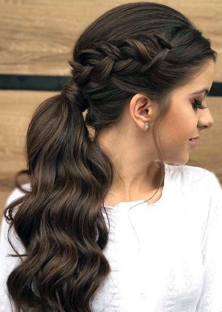 Womens Braided Crown Wavy Hot Pny Hairstyles