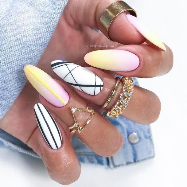 Womens Bright Ombre Girly Nail Designs