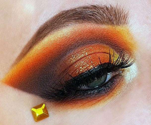 Womens Bright Orange And Coffee Colored Eyeshadow