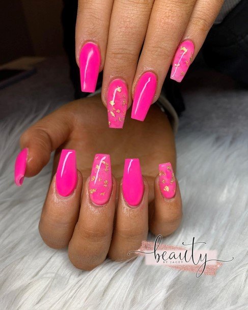 Womens Bright Pink Nail Design Ideas