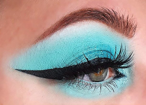 Womens Bright Powdery Turquoise Eyeshadow