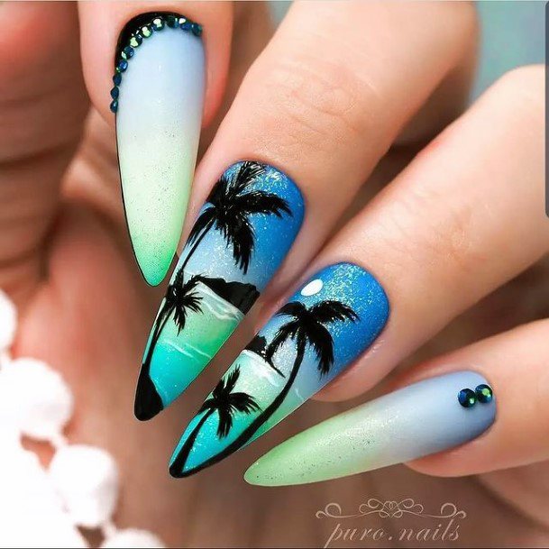 Womens Bright Summer Girly Nail Designs