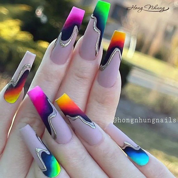 Womens Bright Summer Nails