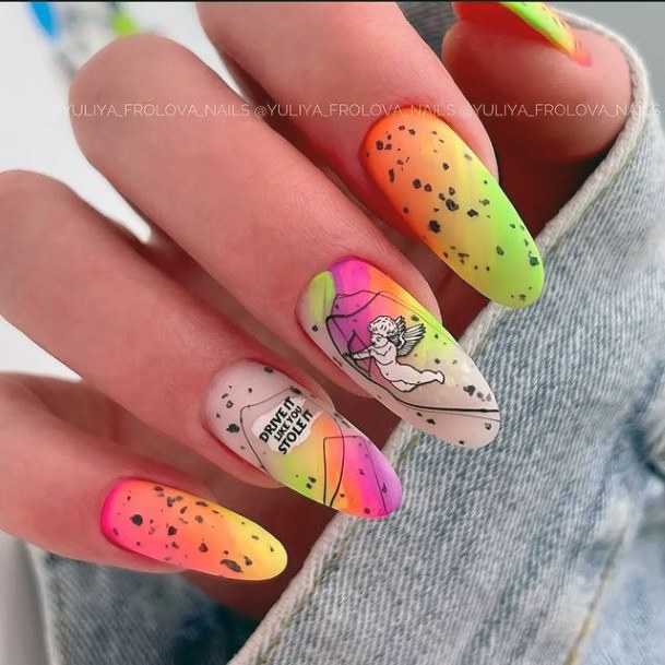 Womens Bright Summer Super Nail Designs